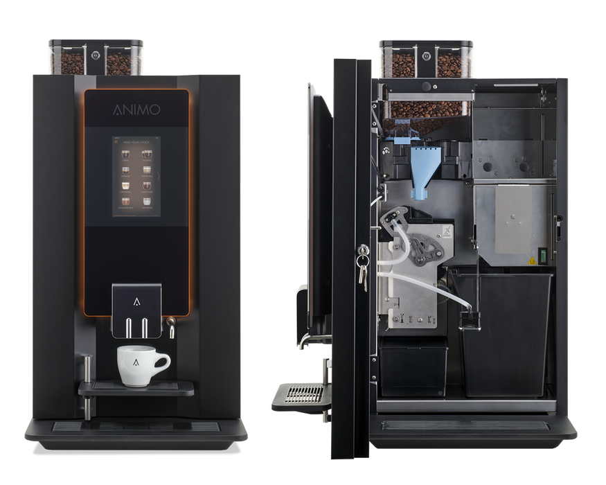 Animo OptiBean X10 zakelijke bonenautomaat met touchscreen, vooraanzicht, fabrikantbeeld