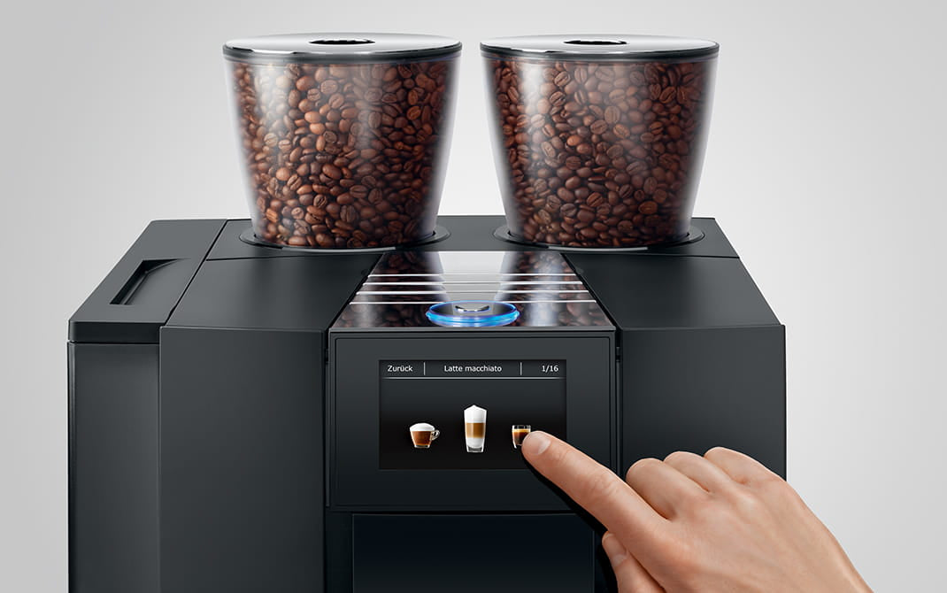 JURA GIGA X8 Aluminium professionele koffiemachine, vooraanzicht, productkenmerk 4
