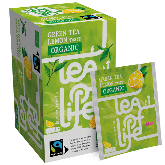 Doos Tea of Life Groene Thee Citroen biologische thee, 25 zakjes, fabrikantbeeld