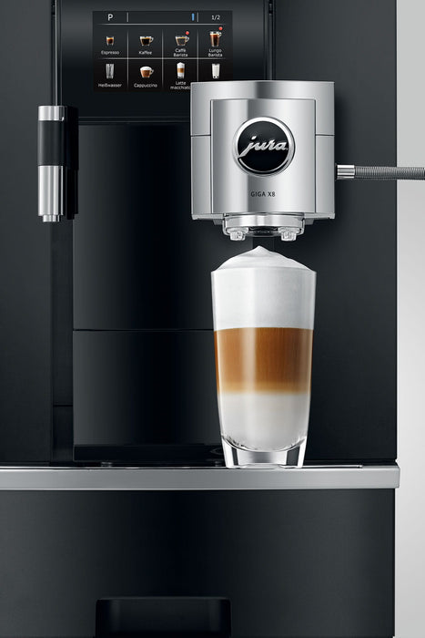 JURA GIGA X8 Aluminium professionele koffiemachine, vooraanzicht — fabrikantbeeld 15