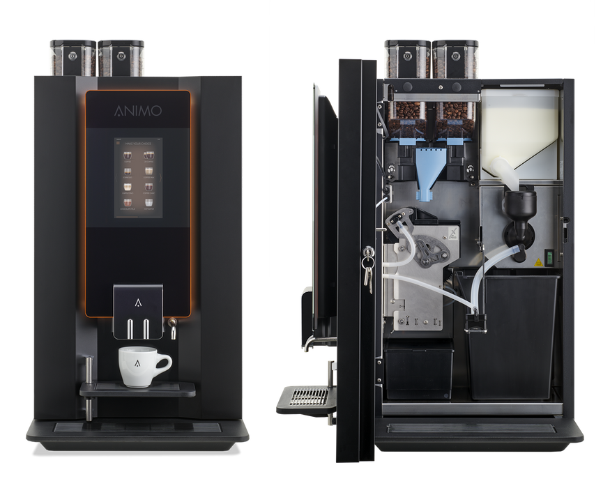 Animo OptiBean X21 zakelijke bonenautomaat met touchscreen, vooraanzicht, fabrikantbeeld
