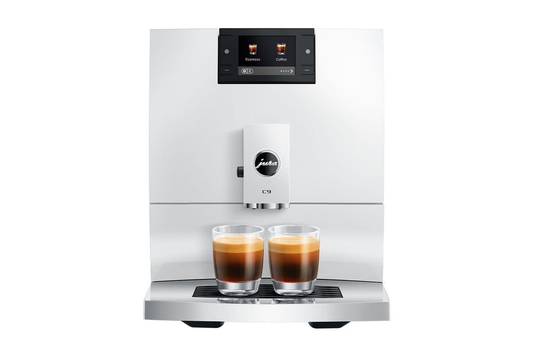 JURA C9 Piano White compacte volautomaat voor thuis, vooraanzicht, fabrikantbeeld 11