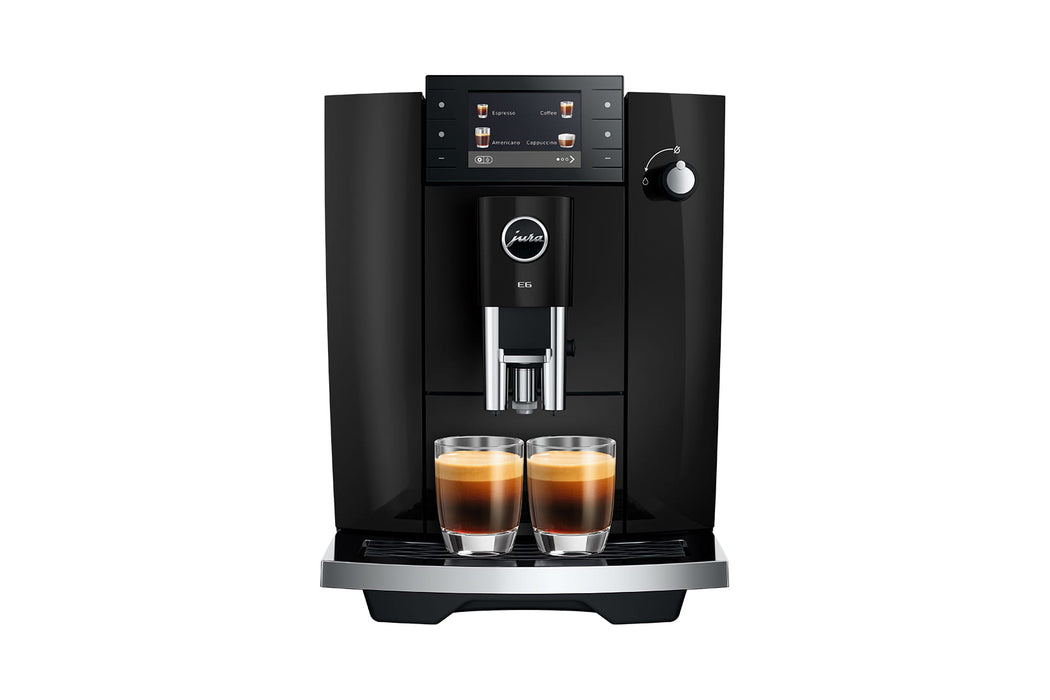 JURA E6 Piano Black espressomachine voor thuis, vooraanzicht, fabrikantbeeld 18