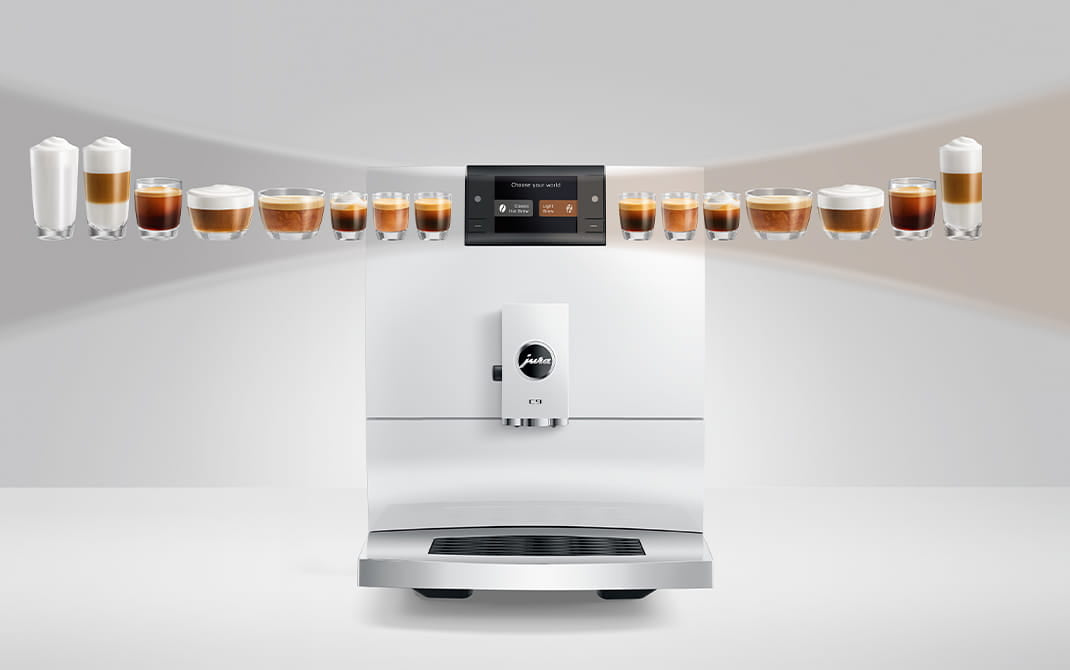 JURA C9 Piano White compacte volautomaat voor thuis, vooraanzicht, productkenmerk 5
