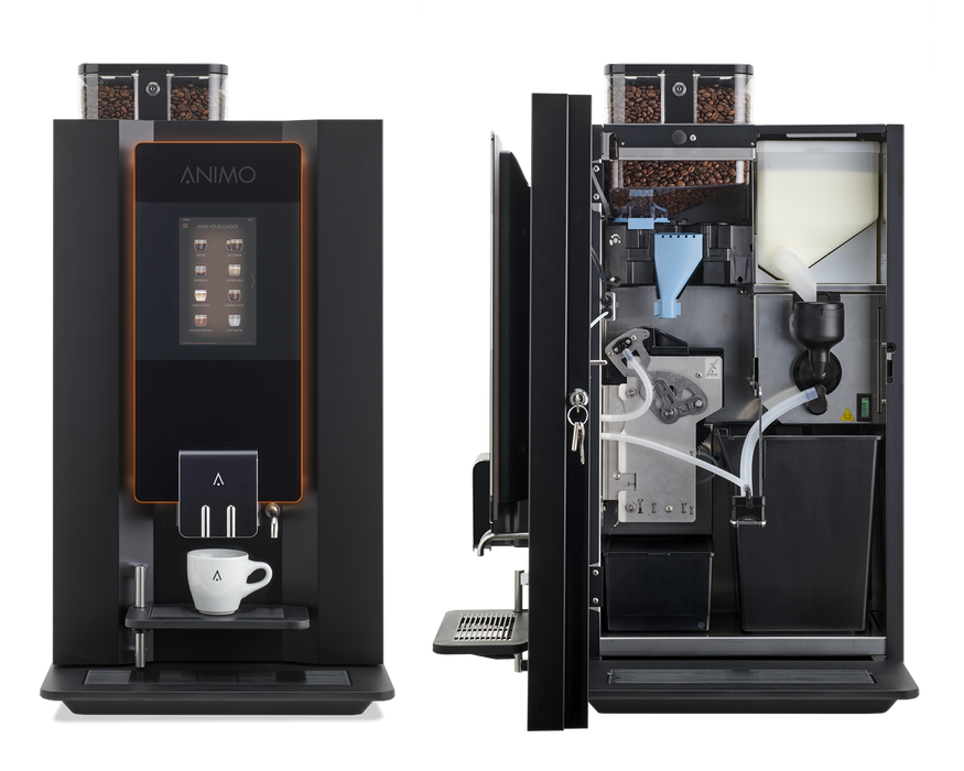 Animo OptiBean X11 zakelijke bonenautomaat met touchscreen, vooraanzicht, fabrikantbeeld