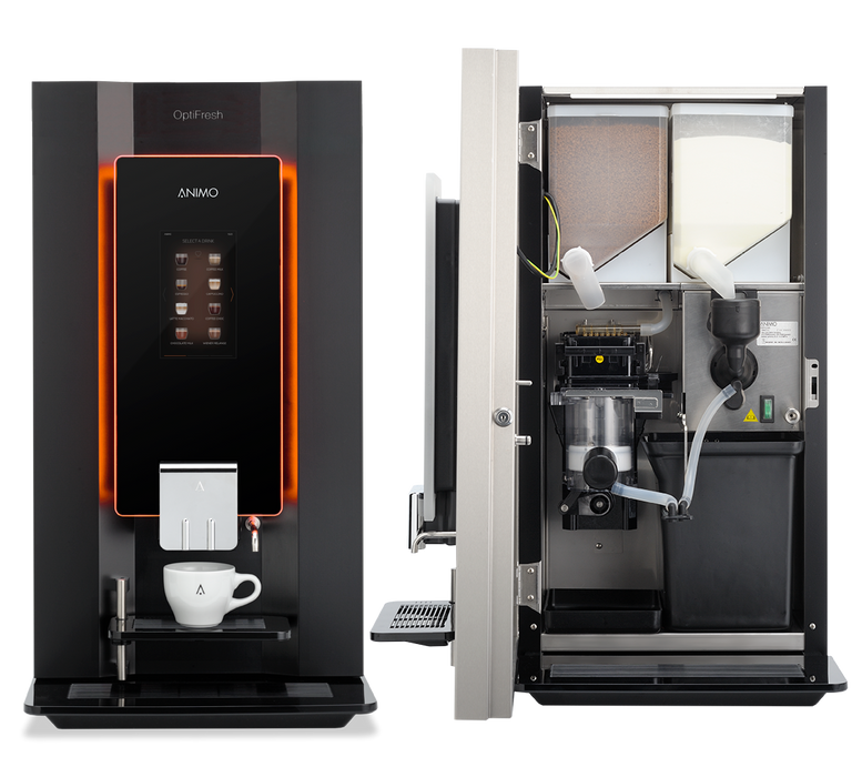 Animo OptiFresh 2 Touch fresh brew koffiemachine met touchscreen, vooraanzicht, fabrikantbeeld