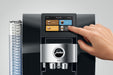 JURA Z10 Diamond Black premium volautomaat, vooraanzicht met touchscreen, productkenmerk 12