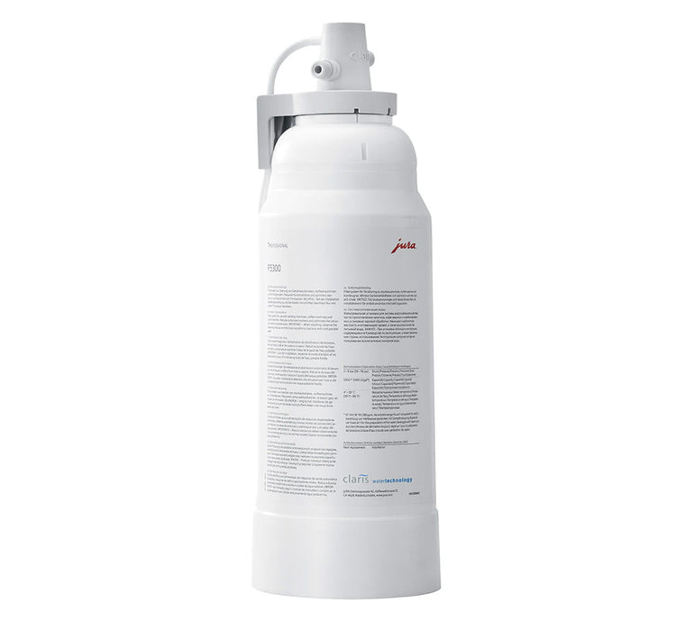 JURA waterfiltersysteem F5300, witte filterpatroon met grijze bevestiging, fabrikantbeeld