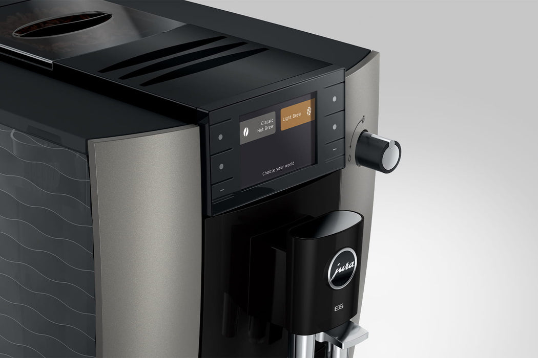 JURA E6 Dark Inox espressomachine voor thuis, vooraanzicht, fabrikantbeeld 20
