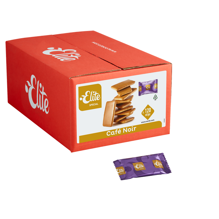 Doos Elite Cafe Noir koekjes, 120 per stuk verpakte stuks, fabrikantbeeld 3