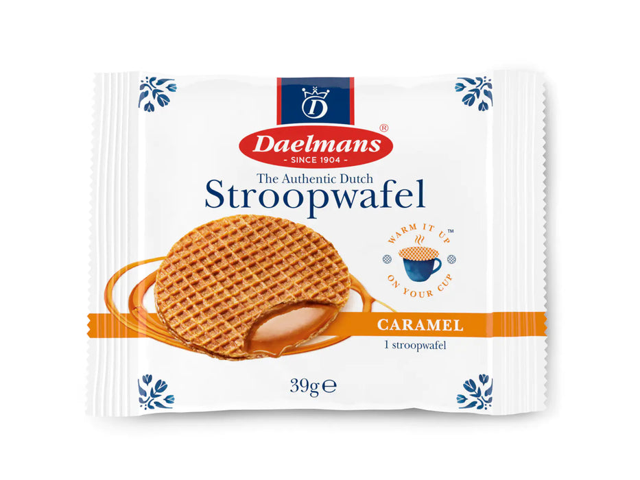 Per stuk verpakte Daelmans stroopwafel van 39 gram, fabrikantbeeld 2