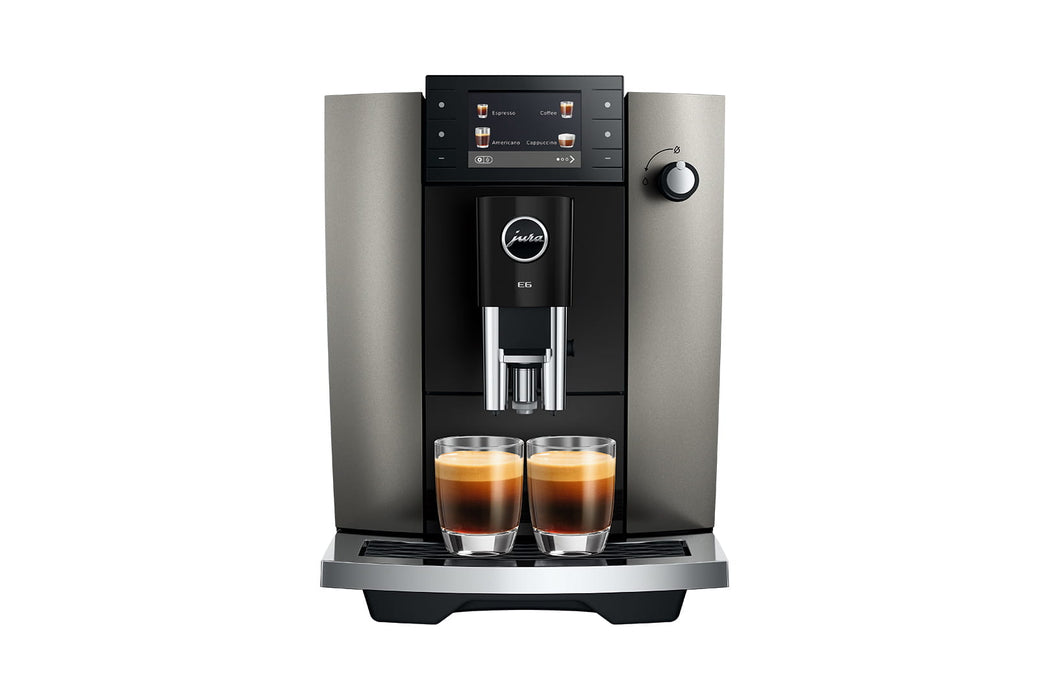 JURA E6 Dark Inox espressomachine voor thuis, vooraanzicht, fabrikantbeeld 18