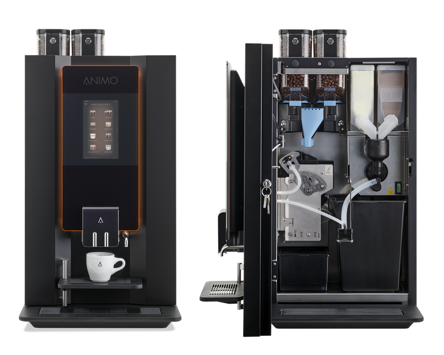 Animo OptiBean X22 zakelijke bonenautomaat met touchscreen, vooraanzicht, fabrikantbeeld