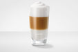 Hoog JURA latte macchiato glas met gescheiden lagen melk en espresso, fabrikantbeeld 2