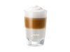 Laag JURA latte macchiato glas met lagen melk en espresso, fabrikantbeeld