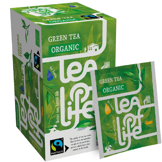 Doos Tea of Life Groene Thee Puur biologische thee, 25 zakjes, fabrikantbeeld