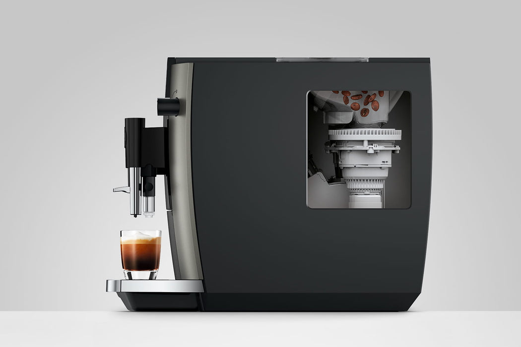 JURA E6 Dark Inox espressomachine voor thuis, vooraanzicht — fabrikantbeeld 25
