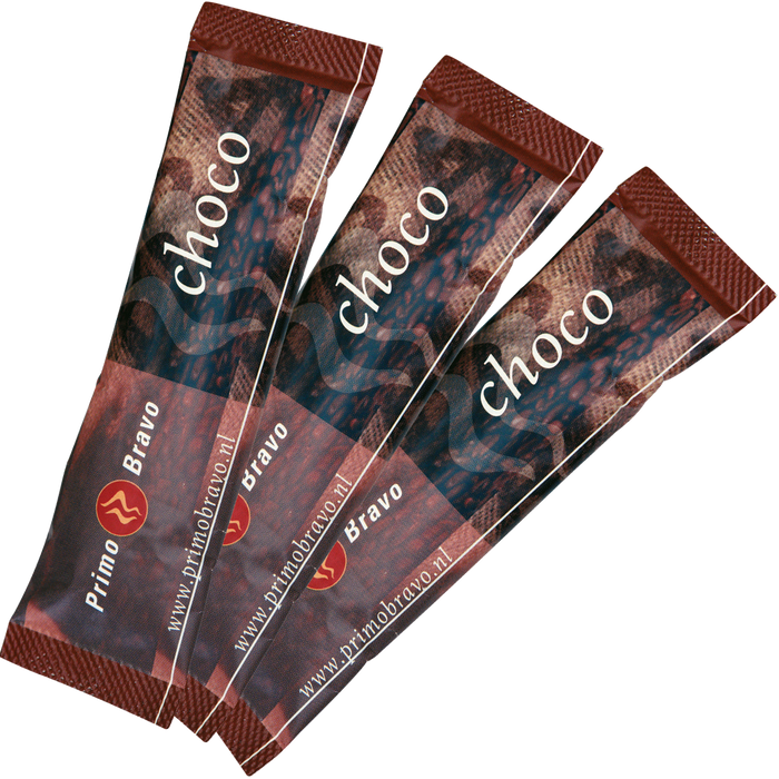 Primo Bravo chocosticks van 22 gram bij de koffie, fabrikantbeeld