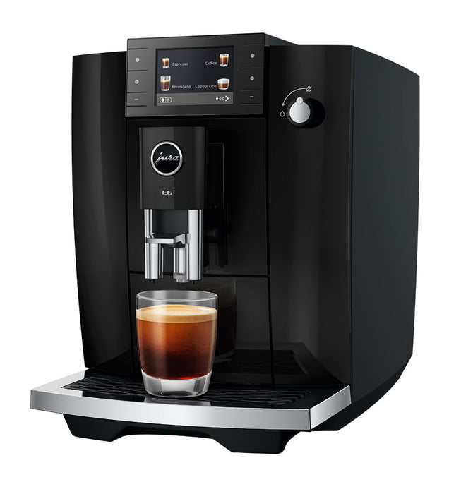 JURA E6 Piano Black espressomachine voor thuis, vooraanzicht, fabrikantbeeld 17