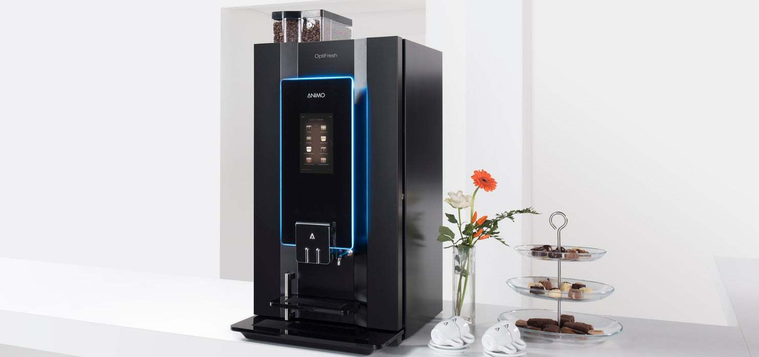 Animo OptiFresh 2 Touch fresh brew koffiemachine met touchscreen, vooraanzicht, fabrikantbeeld 4