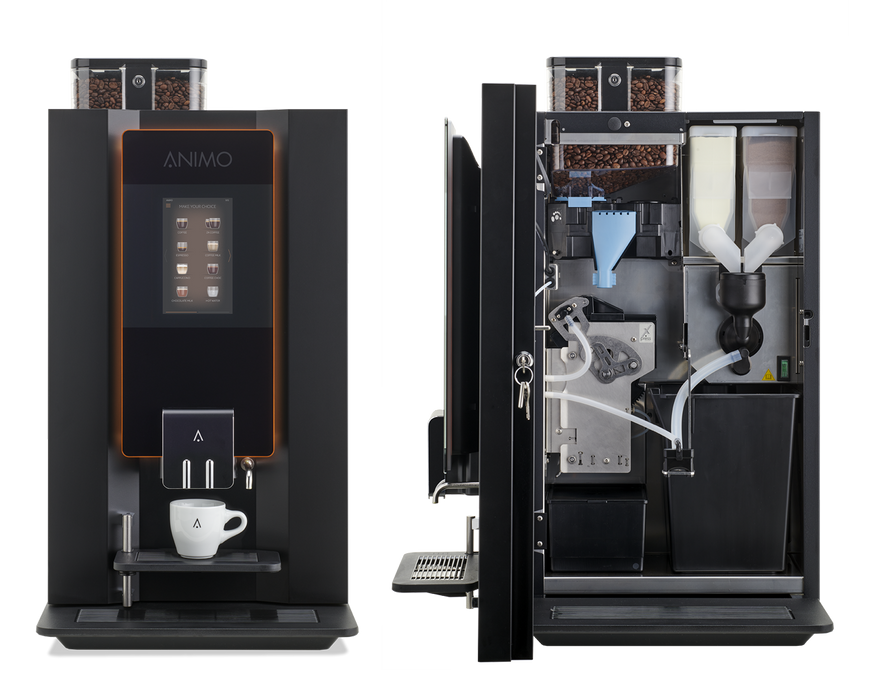 Animo OptiBean X12 zakelijke bonenautomaat met touchscreen, vooraanzicht, fabrikantbeeld