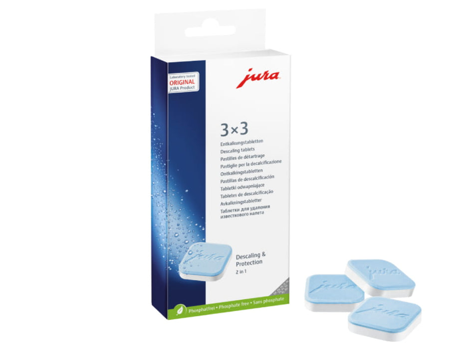Doosje JURA 2-in-1 ontkalkingstabletten 3x3, productfoto, fabrikantbeeld
