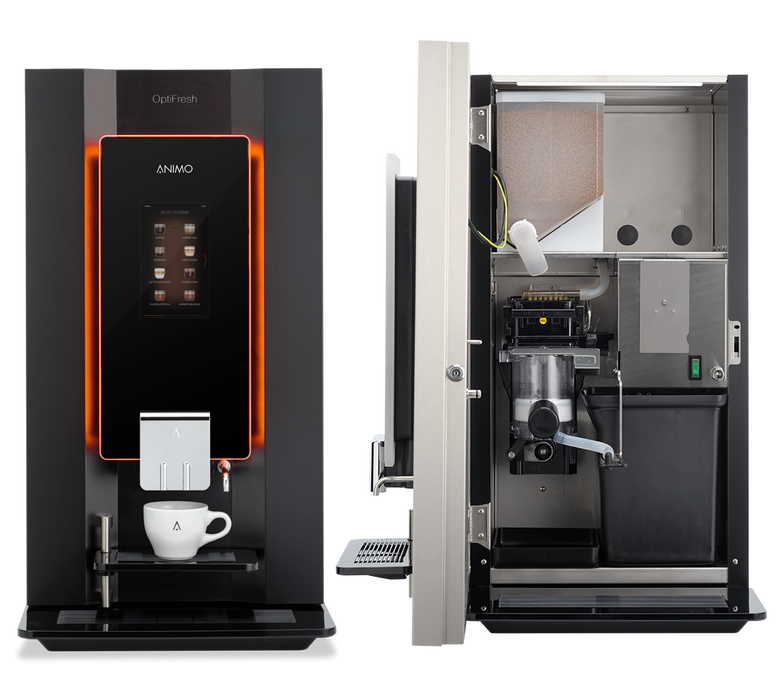 Animo OptiFresh 1 Touch fresh brew koffiemachine met touchscreen, vooraanzicht, fabrikantbeeld