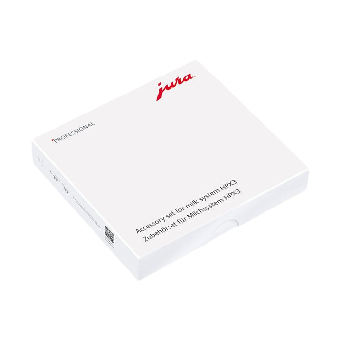 Witte JURA accessoireset melksysteem HPX3 in verpakking op witte achtergrond | Arte dell' espressO