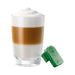 JURA Business Connect groene capsule naast cappuccino in glas met melkschuim | Arte dell' espressO
