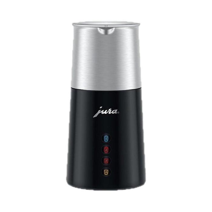 JURA Melkopschuimer Hot & Cold zwart met zilver, elektrische melkschuimer voor warme en koude melk | Arte dell' espressO