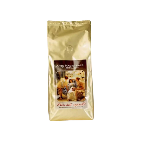 Goudkleurige verpakking van Arte dell’ espressO koffie proefpakket met klassiek kunstwerk op het etiket