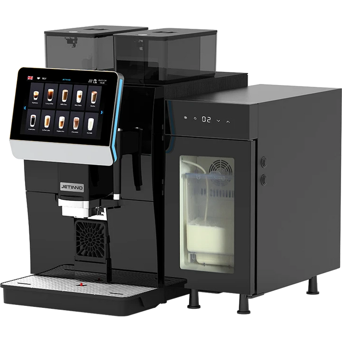 Jetinno JL32A commerciële koffiemachine met groot touchscreen, vooraanzicht, fabrikantbeeld