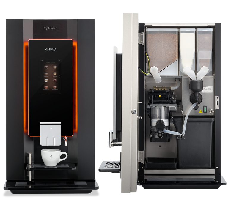 Animo OptiFresh 3 Touch fresh brew koffiemachine met touchscreen, vooraanzicht, fabrikantbeeld