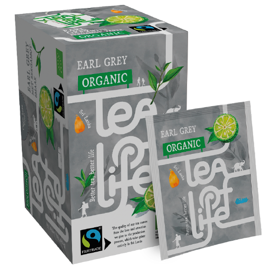 Doos Tea of Life Earl Grey biologische thee, 25 zakjes, fabrikantbeeld
