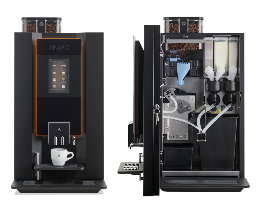Animo OptiBean X13 zakelijke bonenautomaat met touchscreen, vooraanzicht, fabrikantbeeld