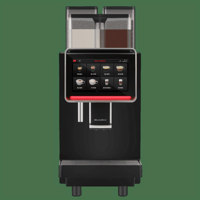 Dr. Coffee Office 200 zakelijke koffiemachine met dubbel bonenreservoir en groot touchscreen voor diverse koffiekeuzes