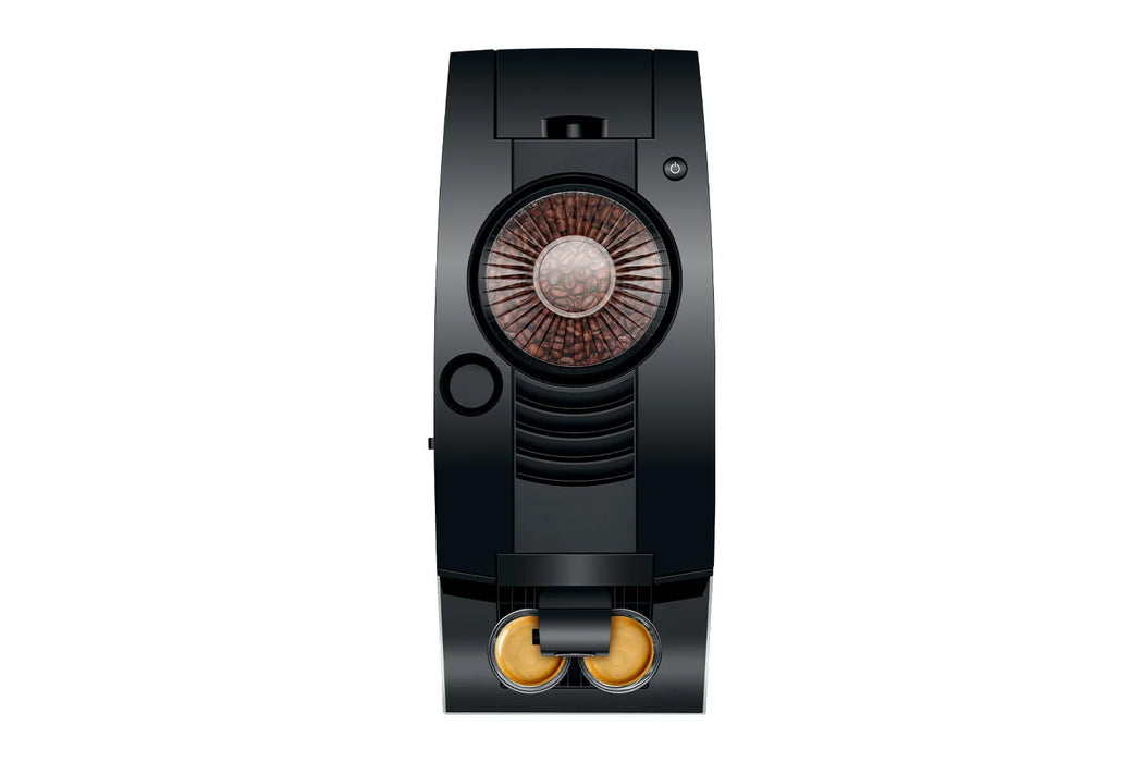 JURA A8 Piano Black, bovenaanzicht met bonenreservoir