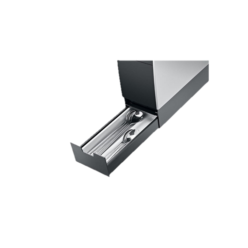 JURA Accessoirelade WE Professional zwart-zilver met RVS lepels, open verpakking | Arte dell' espressO