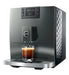 JURA C3 Piano Inox (EA) compacte volautomaat, vooraanzicht met koffie