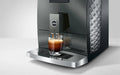 JURA C3 Piano Inox met espresso, schuin vooraanzicht