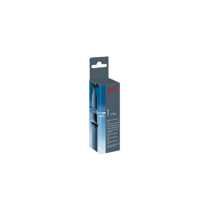 JURA CLARIS Smart S8 verlengstuk verpakking blauw grijs kartonnen doos met hangslip | Arte dell' espressO