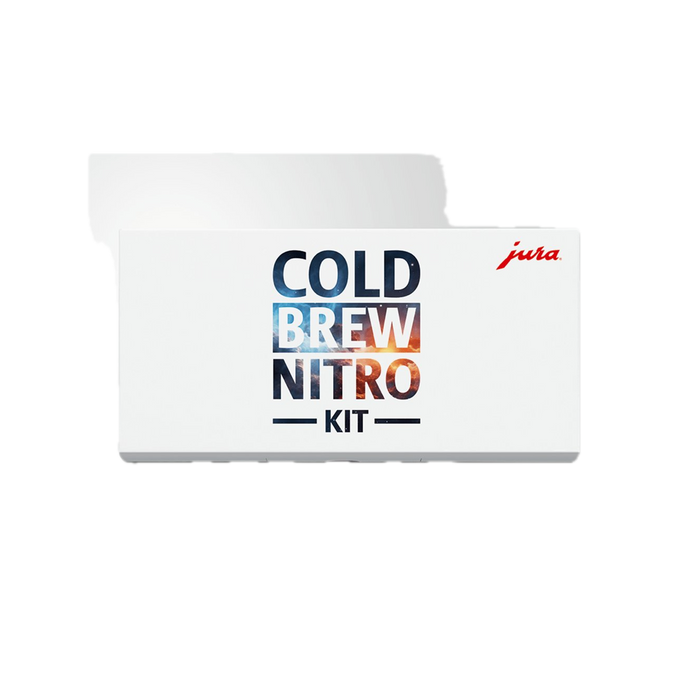 JURA Cold Brew Nitro Kit in witte verpakking met blauw en oranje logo op grijze achtergrond | Arte dell' espressO