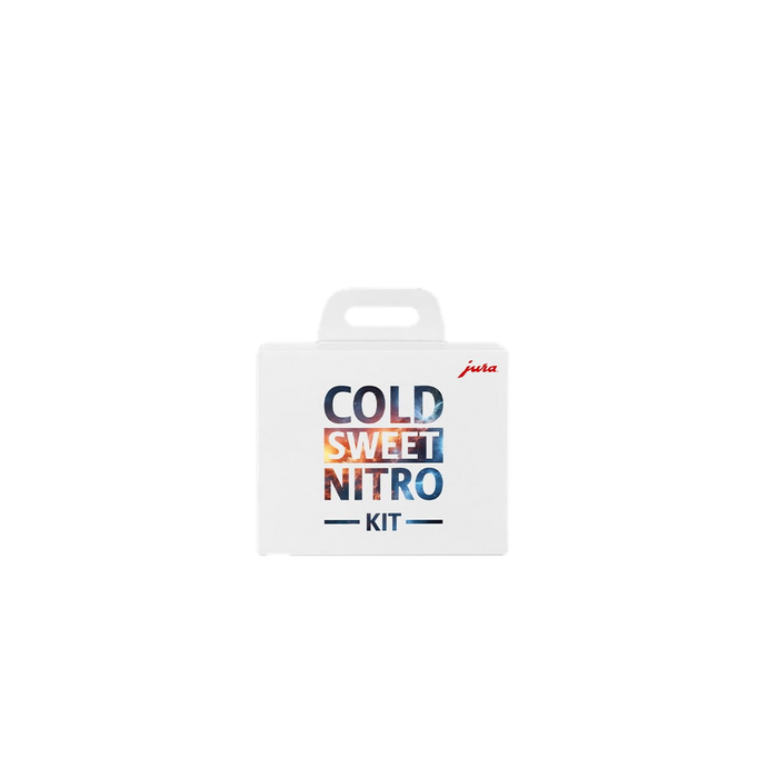 JURA Cold Sweet Nitro Kit witte verpakking met handvat en gekleurde tekst, koffieaccessoire | Arte dell' espressO