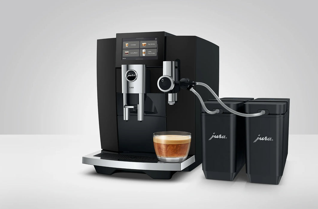 JURA S10 met Dual Milk Adapter en twee Cool Control Slim melkkoelers