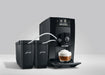 JURA A8 met Dual Milk Adapter, twee melkkoelers en een cappuccino
