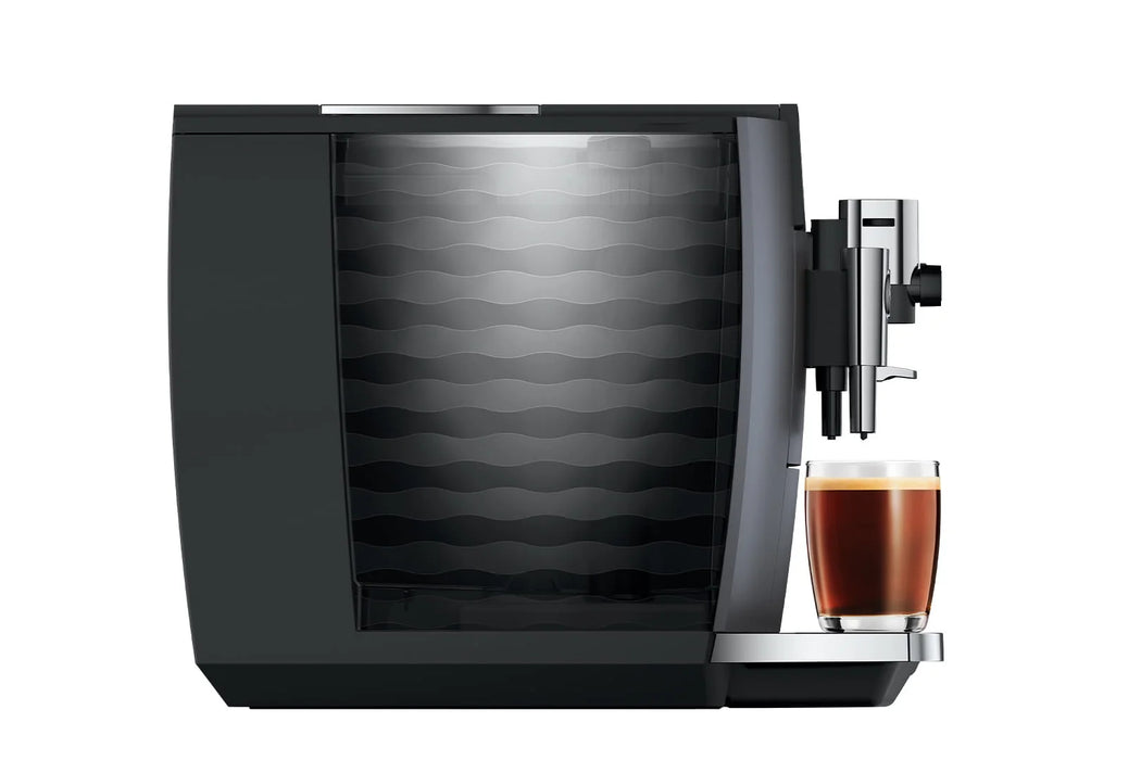 JURA E10 Onyx Grey, zijaanzicht met waterreservoir