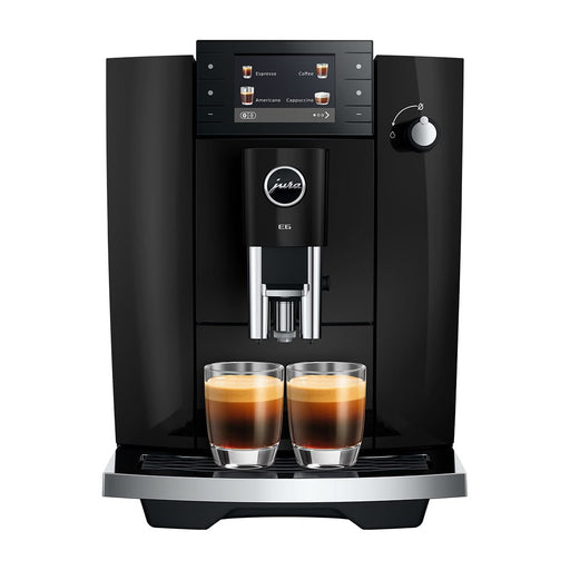JURA E6 Piano Black (ED) koffiemachine, vooraanzicht