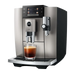 JURA E8 Midnight Silver (ED) schuin vooraanzicht