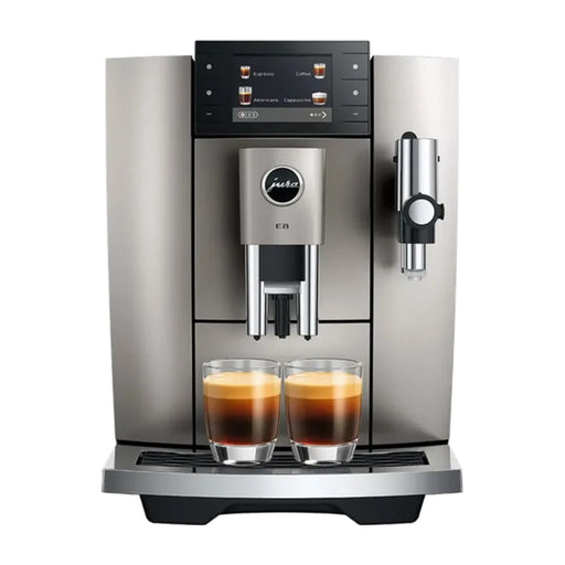 JURA E8 Midnight Silver (ED) koffiemachine, vooraanzicht