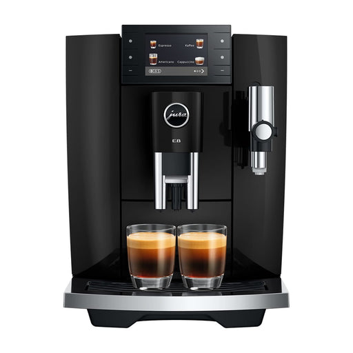 JURA E8 Piano Black (ED) koffiemachine, vooraanzicht